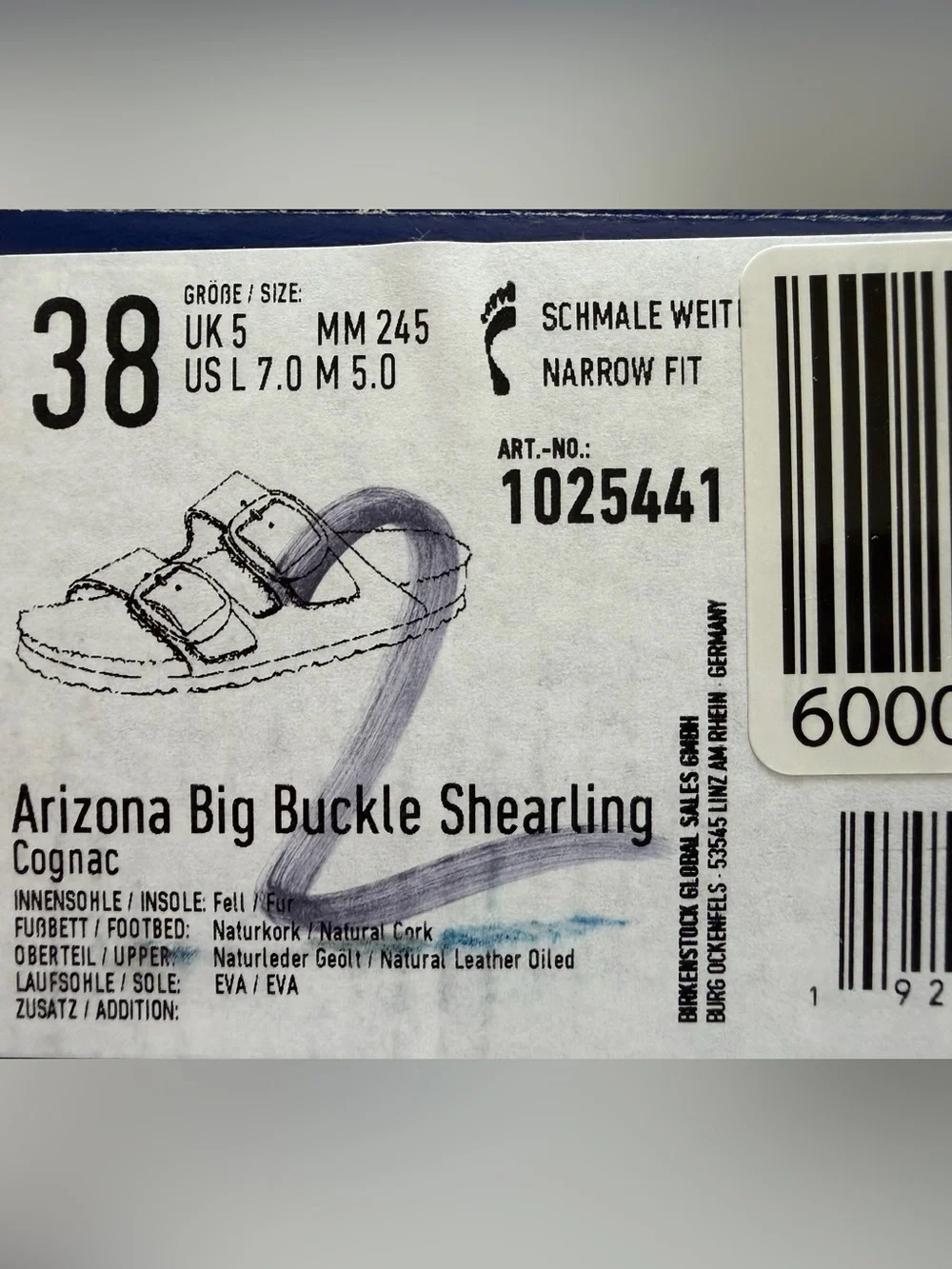 Birkenstock Arizona Big Buckle Shearling 38